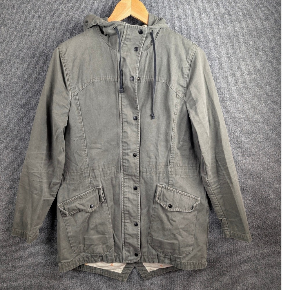 Betabrand Womens Utility Chore Coat Military Surplus Hooded Jacket Green M USA